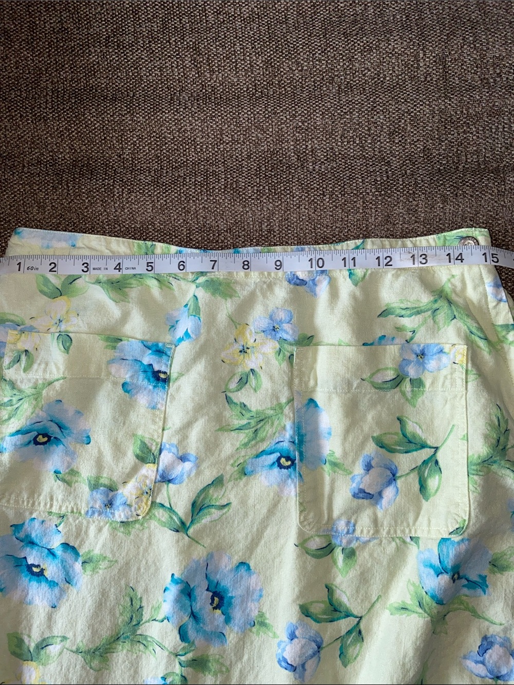 Vintage Liz Claiborne Linen & Rayon blend sweet cottagecore Skirt with flowers - Picture 8 of 10